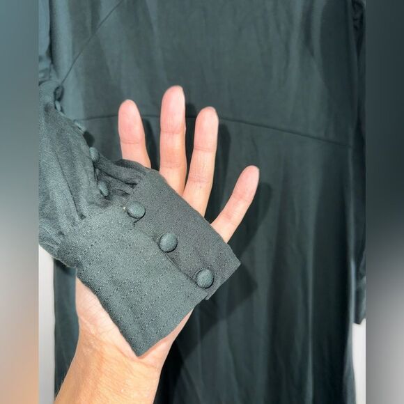 LOFT Blouson Flare Dress in Deep Bottle Green Size 8 NWT holiday festive preppy - Picture 3 of 9